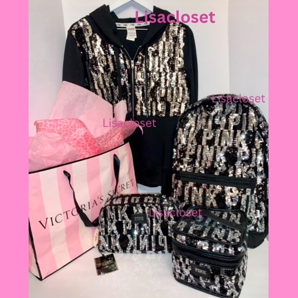 VS PINK RARE New Fashion Show Sequin Beauty Case - Picture 2 of 5